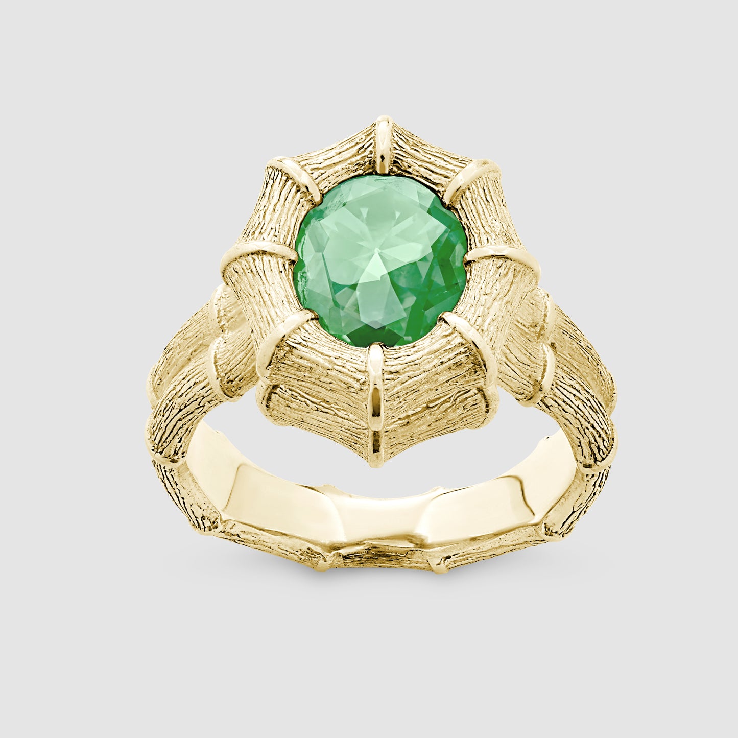 Bamboo Ring - Green - Gold