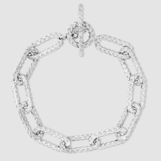 Braided Link Bracelet - Silver