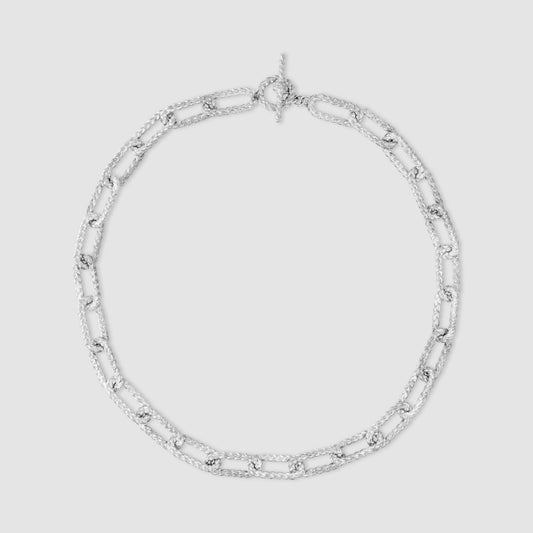 Braided Link Necklace - Silver