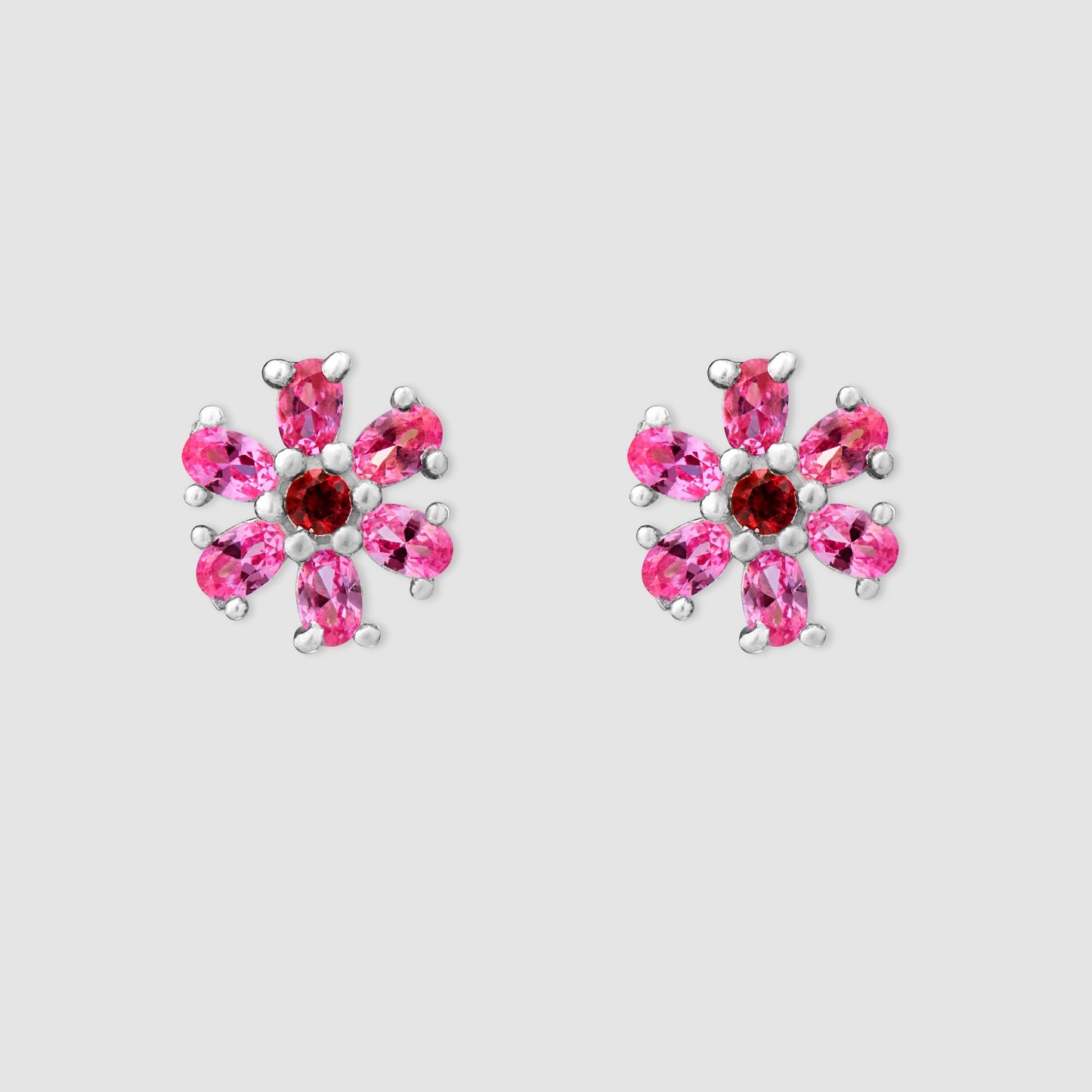 Mini Blossom Earrings - Silver