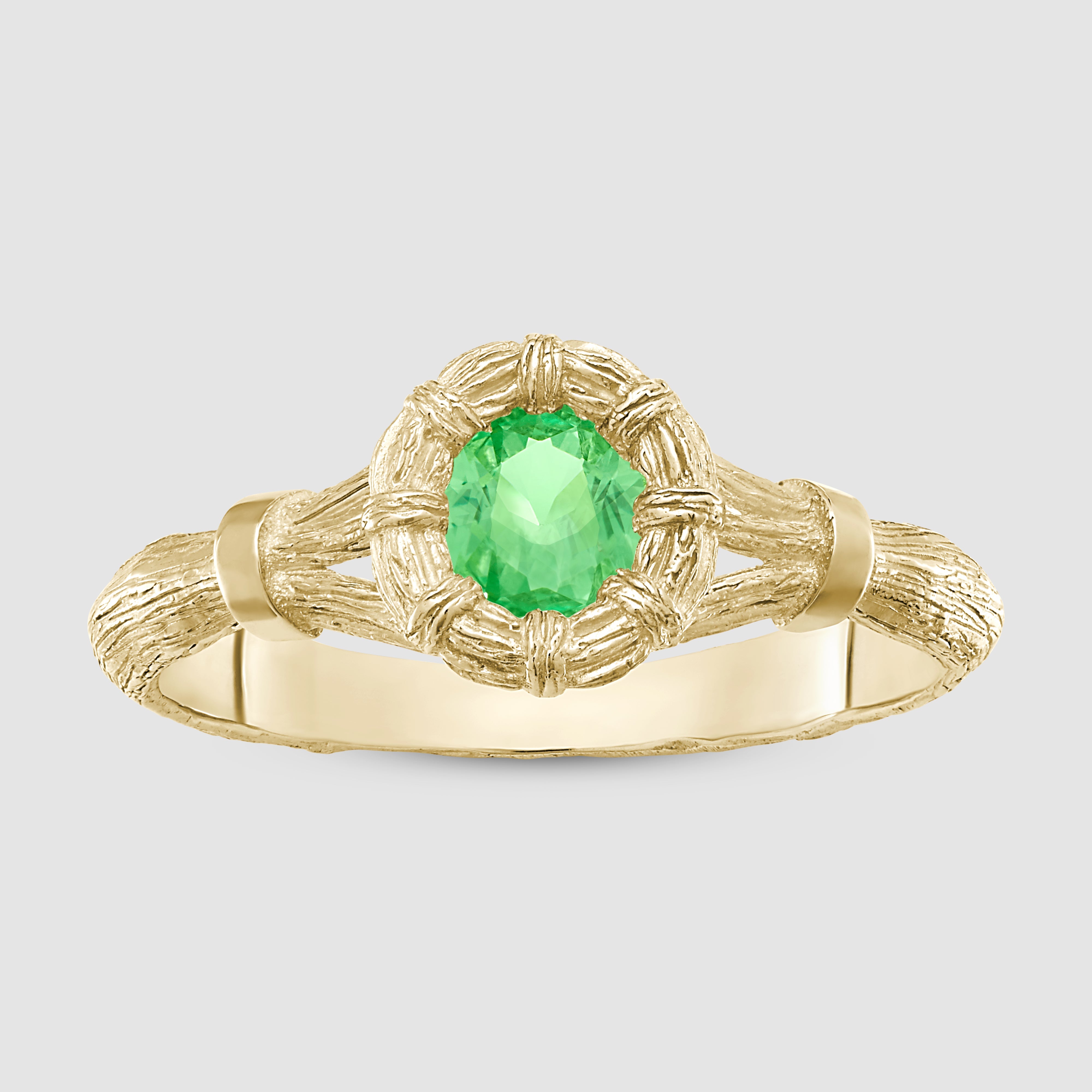 Mini Bound Willow Ring - Green - Gold – BLEUE BURNHAM