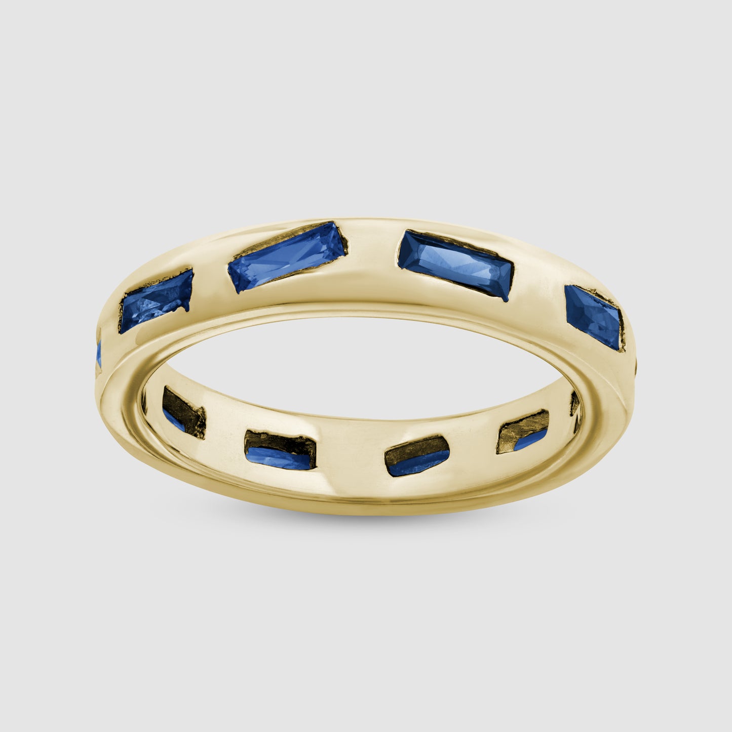 Mini Lotus Ring - Blue - Gold