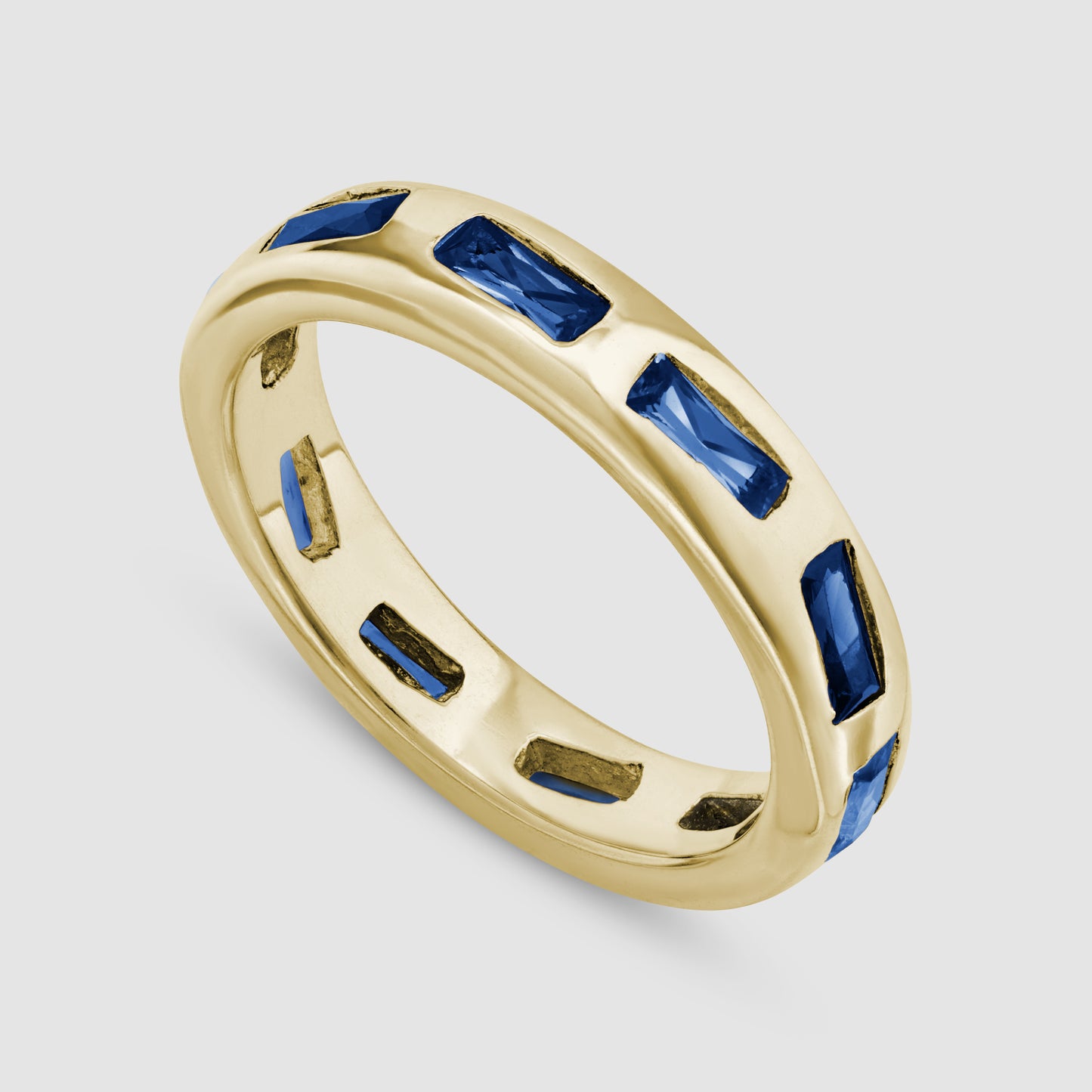 Mini Lotus Ring - Blue - Gold