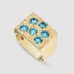 The Rose Garden Signet - Skydiamond - Blue - Gold