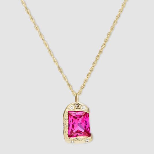 The Rose Pendant - Skydiamond - Gold - Pink