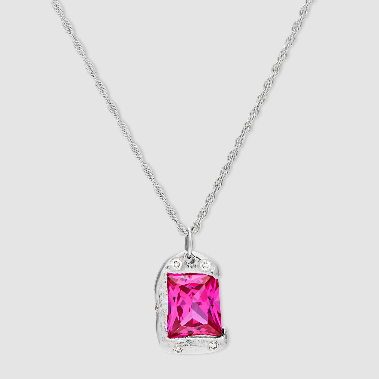 The Rose Pendant - Skydiamond - Silver - Pink