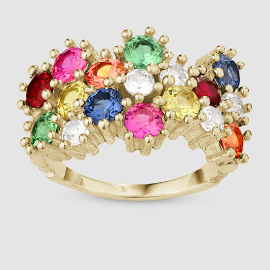 Wild Flower Ring - Multi - Gold