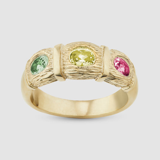 Window Box Ring - Multi - Gold