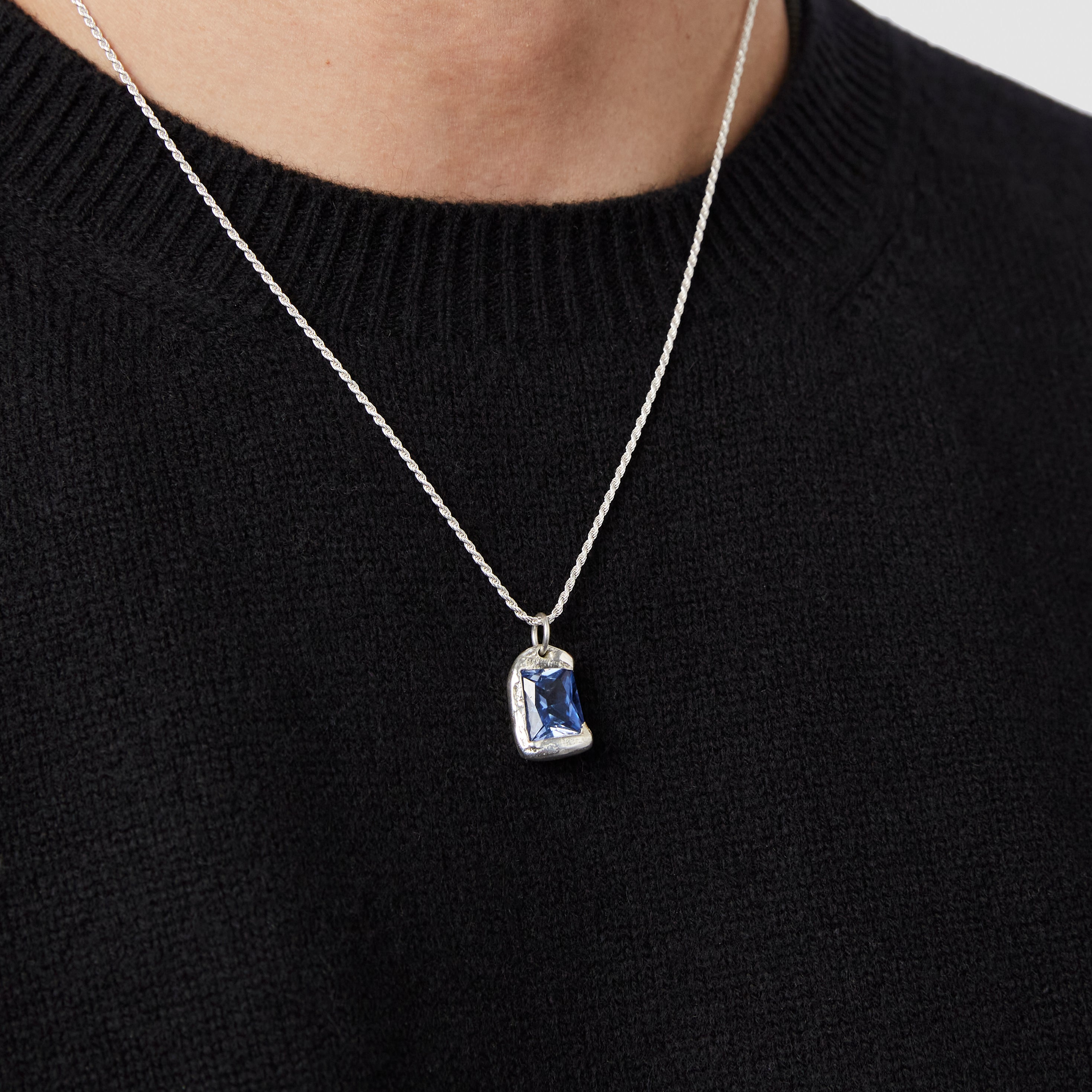 The Rose Pendant - Silver - Blue – BLEUE BURNHAM