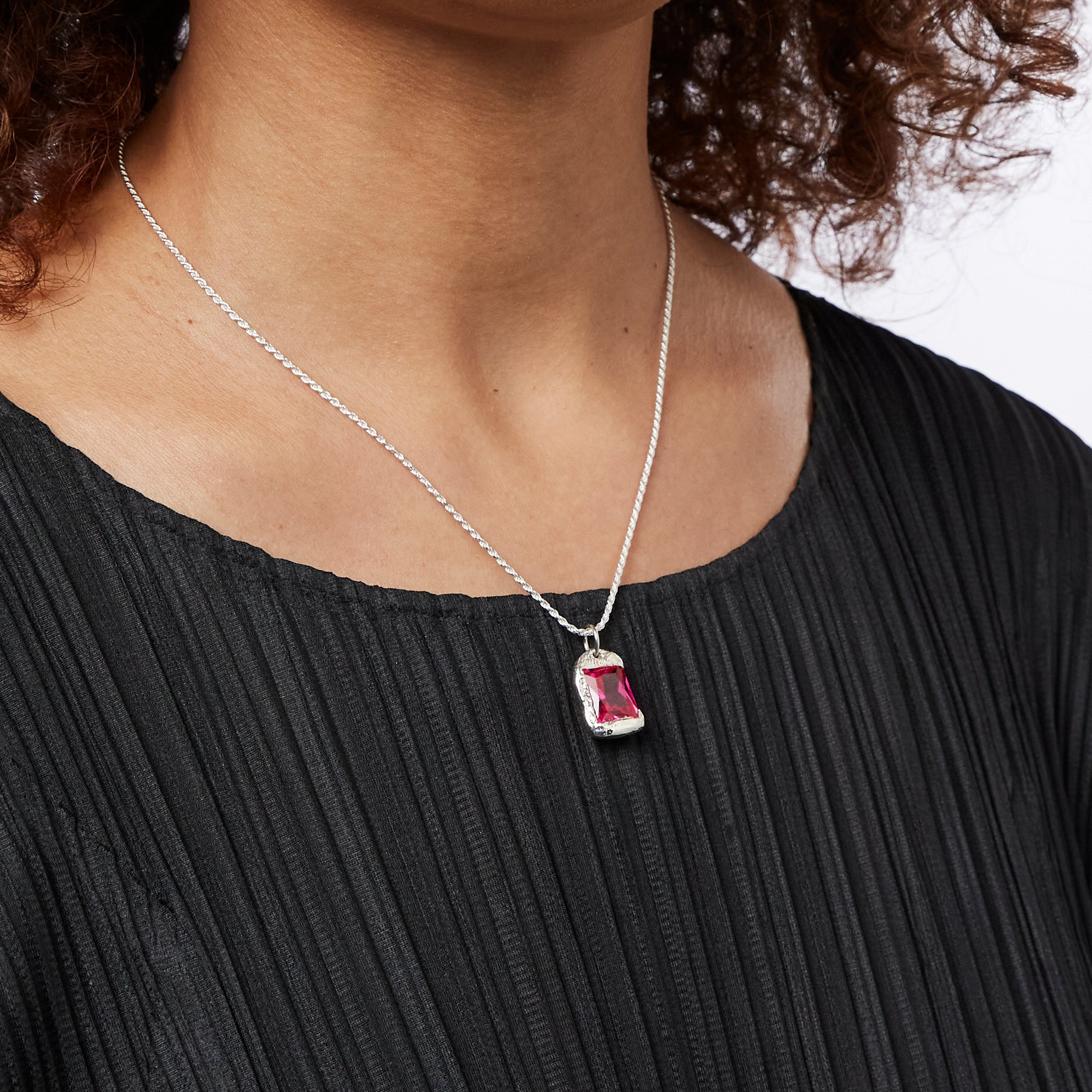 The Rose Pendant - Silver - Pink – BLEUE BURNHAM